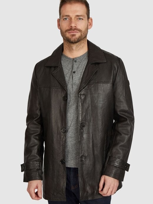 Кожаное полупальто бупаоло Bugatti, черный 
Кожаное полупальто бупаоло Bugatti, черный