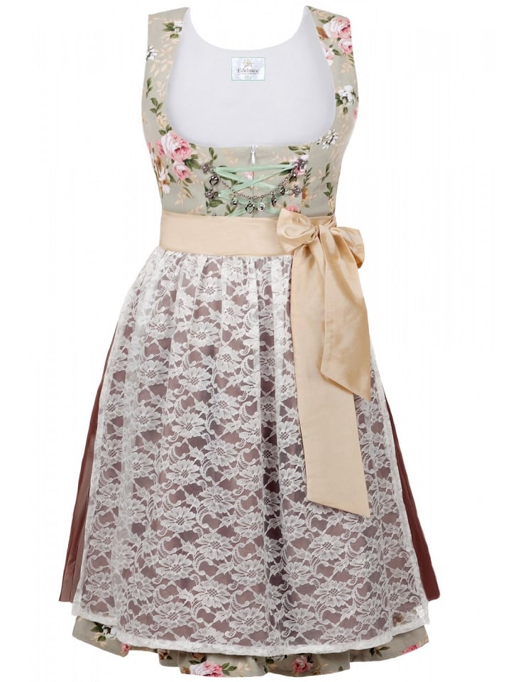 Edelnice Дирндль миди, комплект из двух частей, кремового и зеленого цвета
Edelnice Дирндль миди, комплект из двух частей, кремового и зеленого цвета