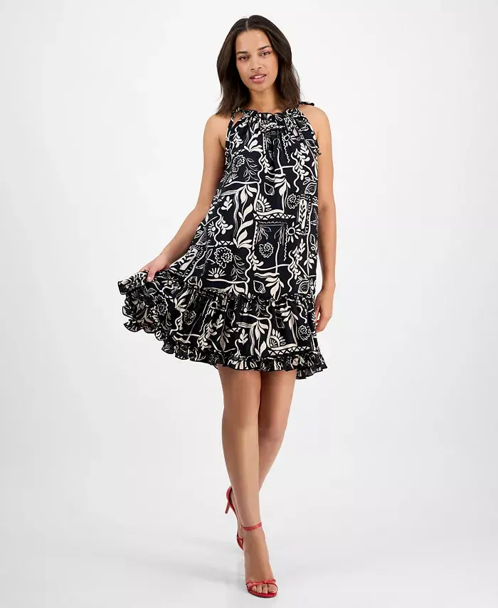 Женское мини-платье без рукавов с оборкой на воротнике и принтом Robbie Bee, черный
Женское мини-платье без рукавов с оборкой на воротнике и принтом Robbie Bee, черный