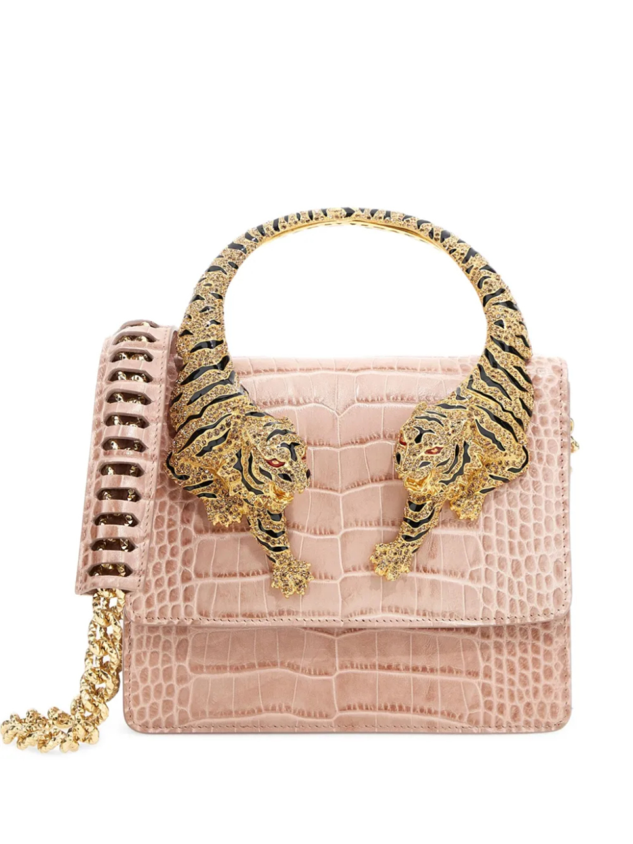 Сумочка Roar с эффектом крокодила и тигровыми деталями Roberto Cavalli, розовый
Сумочка Roar с эффектом крокодила и тигровыми деталями Roberto Cavalli, розовый