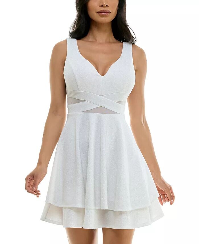 Платье трапециевидной формы с блестками и иллюзией талии для юниоров Emerald Sundae, белый
Платье трапециевидной формы с блестками и иллюзией талии для юниоров Emerald Sundae, белый