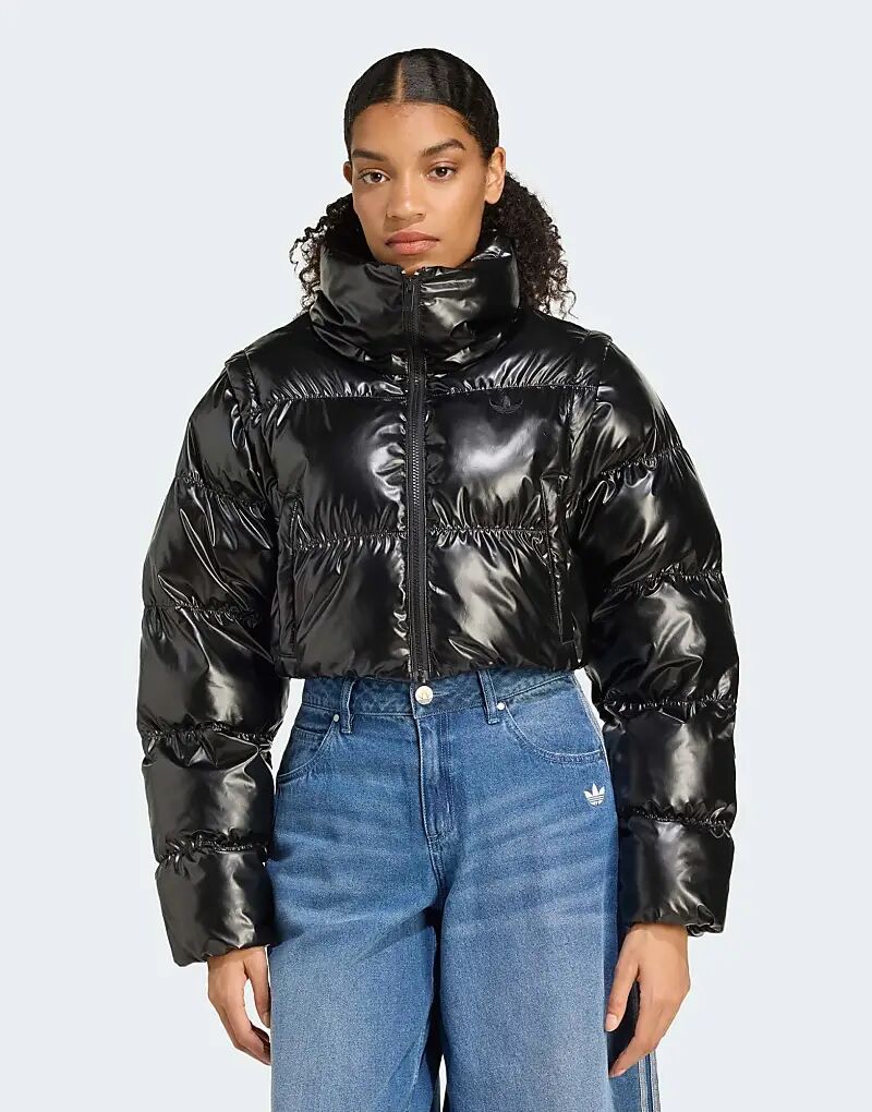 Глянцевая укороченная куртка-пуховик 2-в-1 Adidas Originals Essentials черного цвета
Глянцевая укороченная куртка-пуховик 2-в-1 Adidas Originals Essentials черного цвета