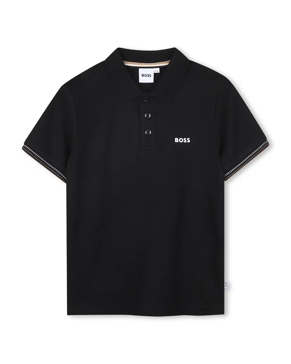 Рубашка-поло из пике с короткими рукавами и короткими рукавами BOSS Kidswear, чёрный
Рубашка-поло из пике с короткими рукавами и короткими рукавами BOSS Kidswear, чёрный