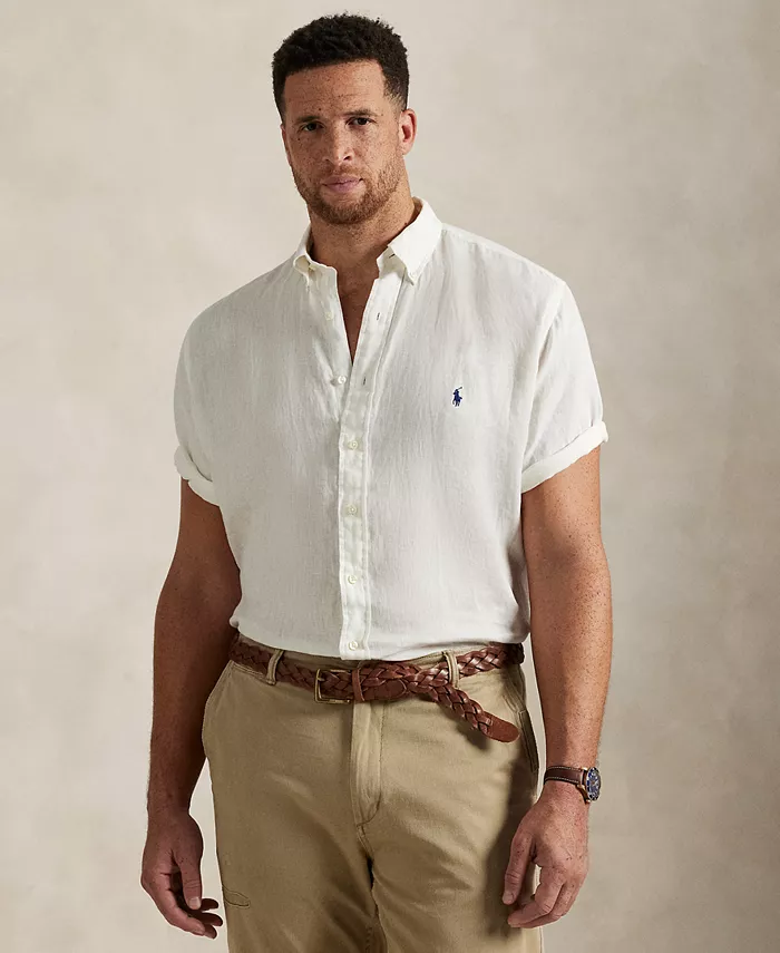 Мужская рубашка из льна Big & Tall Polo Ralph Lauren, белый
Мужская рубашка из льна Big & Tall Polo Ralph Lauren, белый