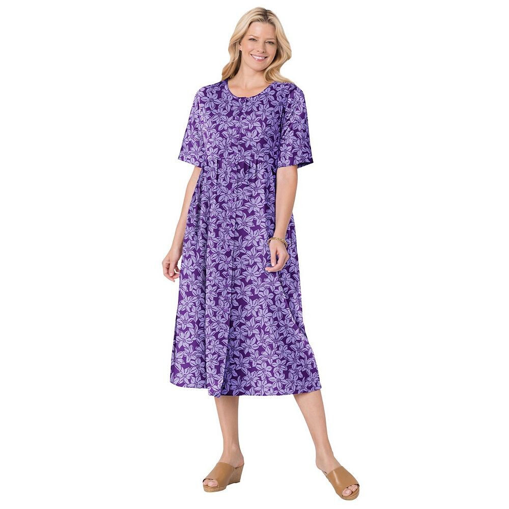 Женщина в женском базовом платье больших размеров на пуговицах спереди Woman Within, цвет Radiant Purple Pretty
Женщина в женском базовом платье больших размеров на пуговицах спереди Woman Within, цвет Radiant Purple Pretty