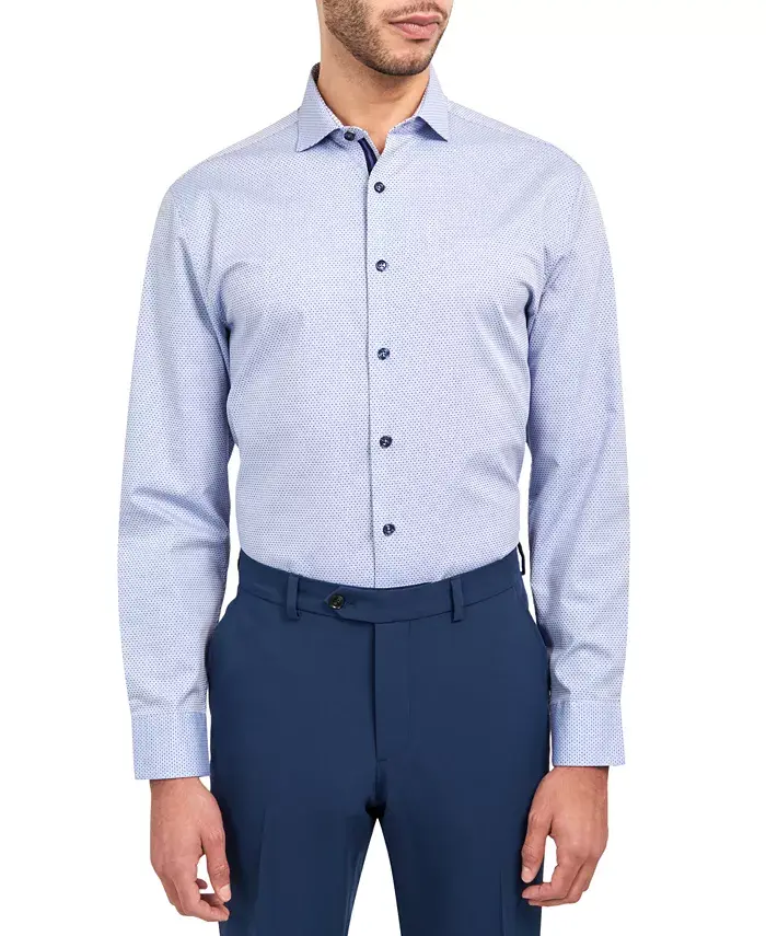 Мужская классическая рубашка с жаккардовым рисунком в горошек MICHELSONS OF LONDON, синий
Мужская классическая рубашка с жаккардовым рисунком в горошек MICHELSONS OF LONDON, синий