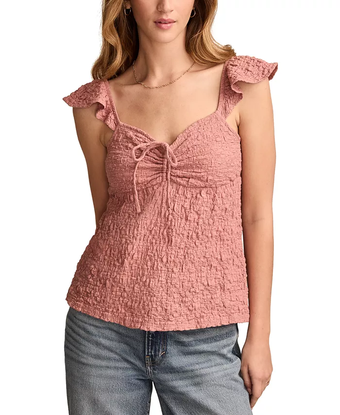 Женский текстурированный топ-бэбидол с рукавами-рюшами Lucky Brand, розовый
Женский текстурированный топ-бэбидол с рукавами-рюшами Lucky Brand, розовый