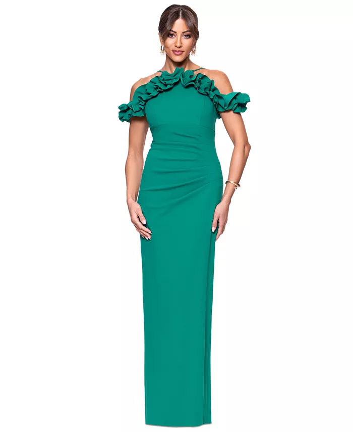 Женское платье с рюшами на бретелях-хомут XSCAPE, зеленый
Женское платье с рюшами на бретелях-хомут XSCAPE, зеленый