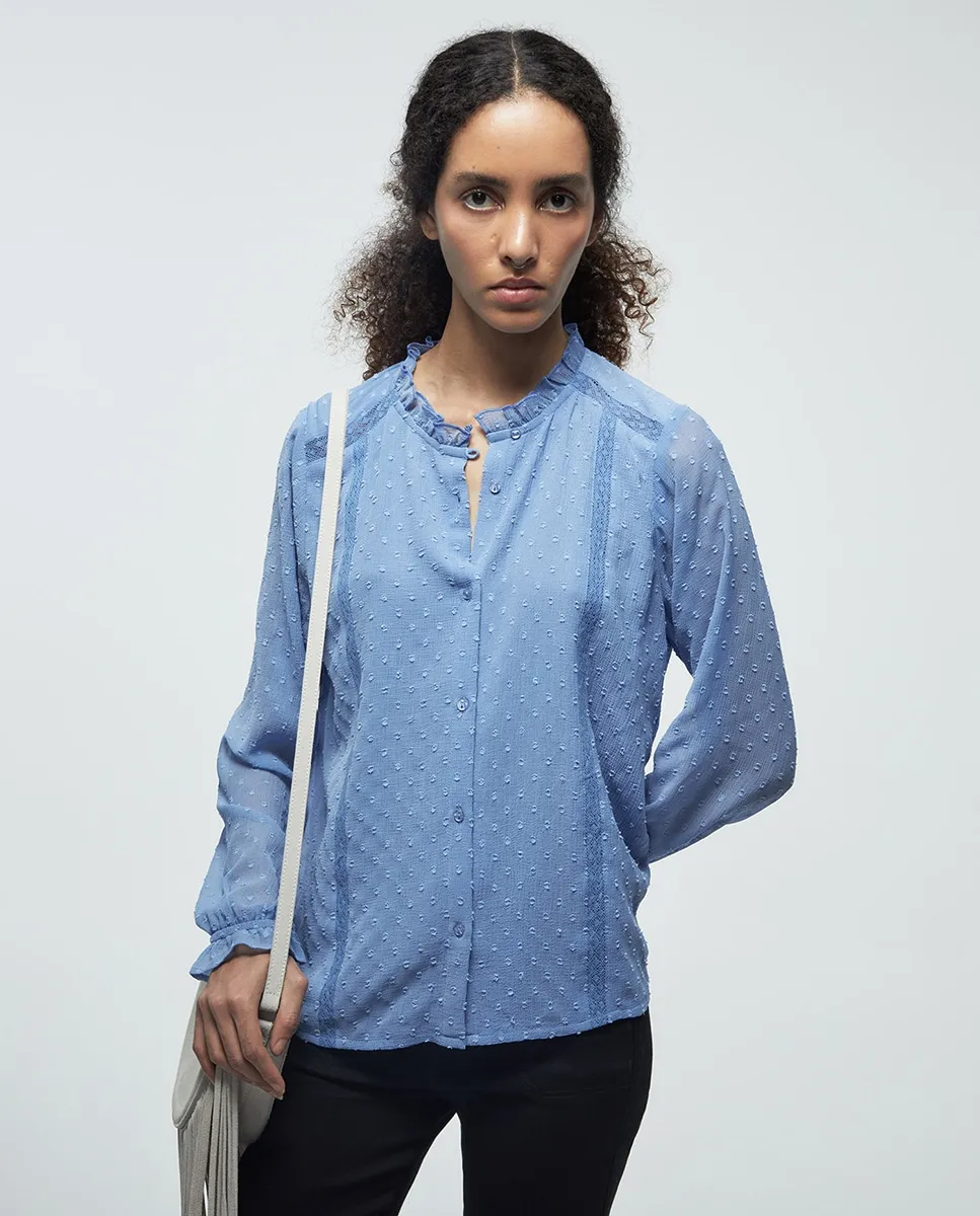 Блузка с плиссировкой и лентами Sfera, синий
Блузка с плиссировкой и лентами Sfera, синий