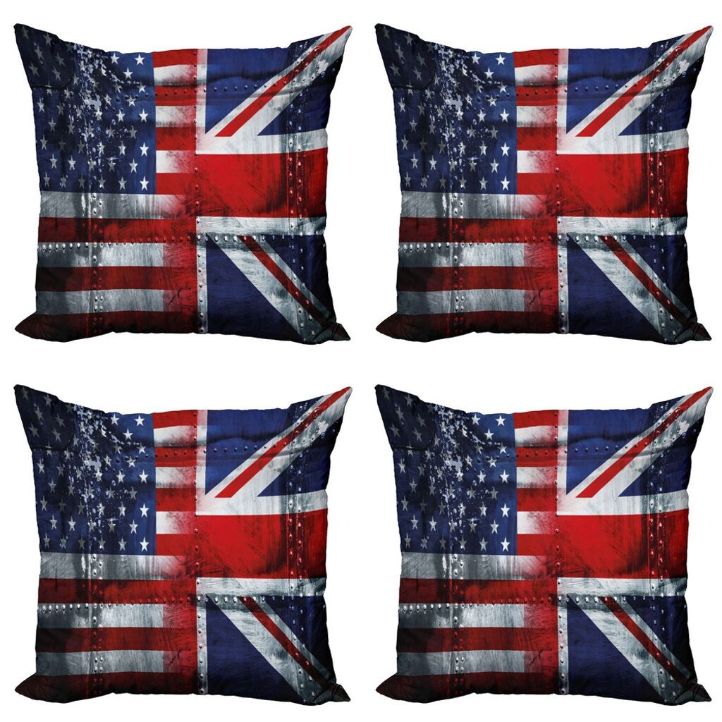 ABAKUHAUS Набор чехлов для подушек Union Jack (4 предмета), Альянс Великобритании и США, современная двусторонняя цифровая печать, 40 см x 40 см, темно-синий, красный, белый
ABAKUHAUS Набор чехлов для подушек Union Jack (4 предмета), Альянс Великобритании и США, современная двусторонняя цифровая печать, 40 см x 40 см, темно-синий, красный, белый