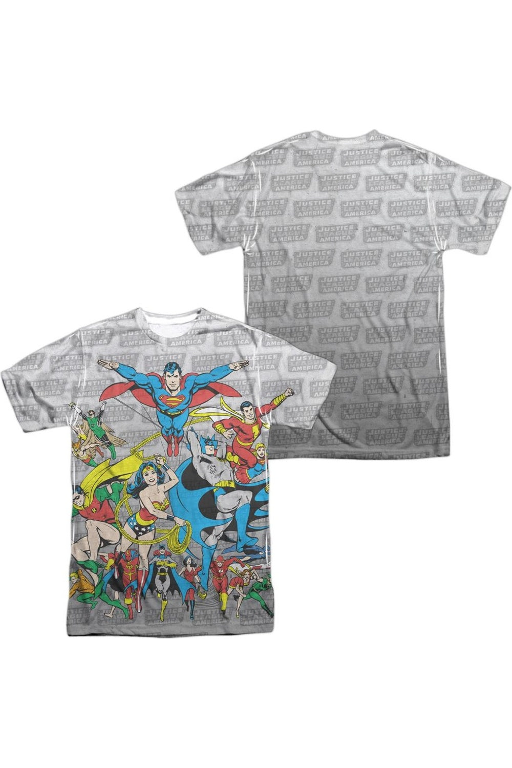 Футболка с коротким рукавом для взрослых DC Comics Justice League Assemble (принт спереди/сзади) из 100% полиэстера Gildan, белый
Футболка с коротким рукавом для взрослых DC Comics Justice League Assemble (принт спереди/сзади) из 100% полиэстера Gildan, белый