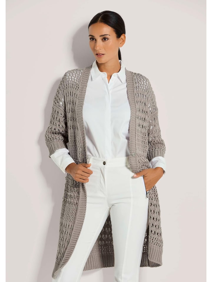 MADELEINE Длинный кардиган с ажурным узором цвета капучино
MADELEINE Длинный кардиган с ажурным узором цвета капучино