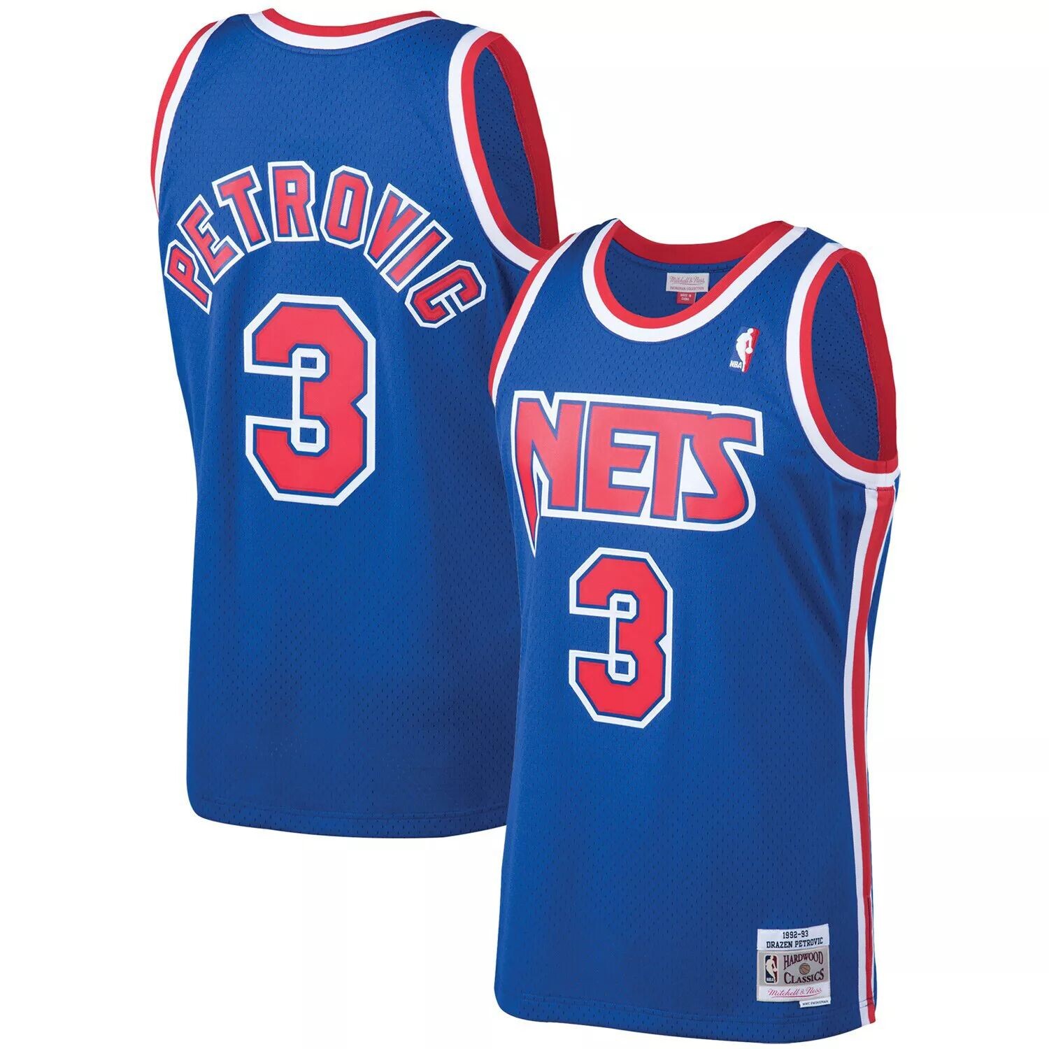 Мужская майка Mitchell & Ness Drazen Petrovic Royal New Jersey Nets 1992-93 Hardwood Classics Swingman Джерси
Мужская майка Mitchell & Ness Drazen Petrovic Royal New Jersey Nets 1992-93 Hardwood Classics Swingman Джерси