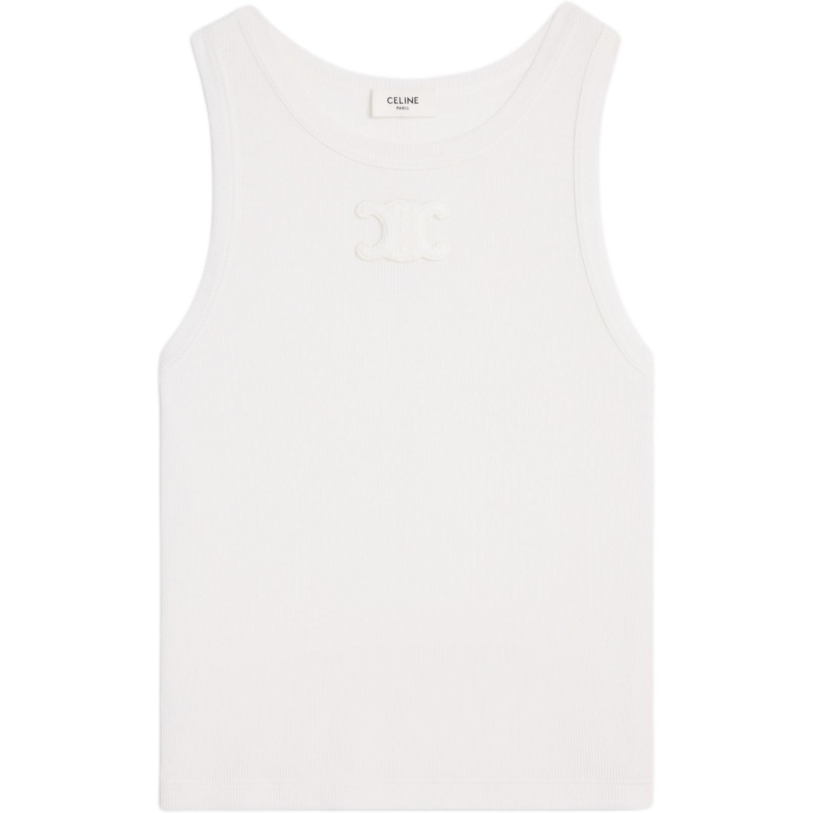 Топ Triomphe из ребристого джерси из шелка CELINE, белый
Топ Triomphe из ребристого джерси из шелка CELINE, белый