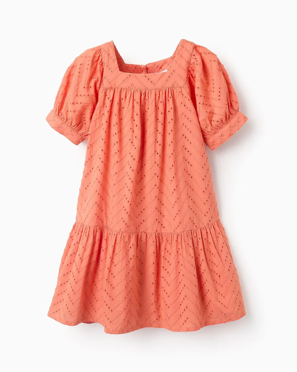 Девичье платье из 100% хлопка с английской вышивкой Zippy, оранжевый
Девичье платье из 100% хлопка с английской вышивкой Zippy, оранжевый