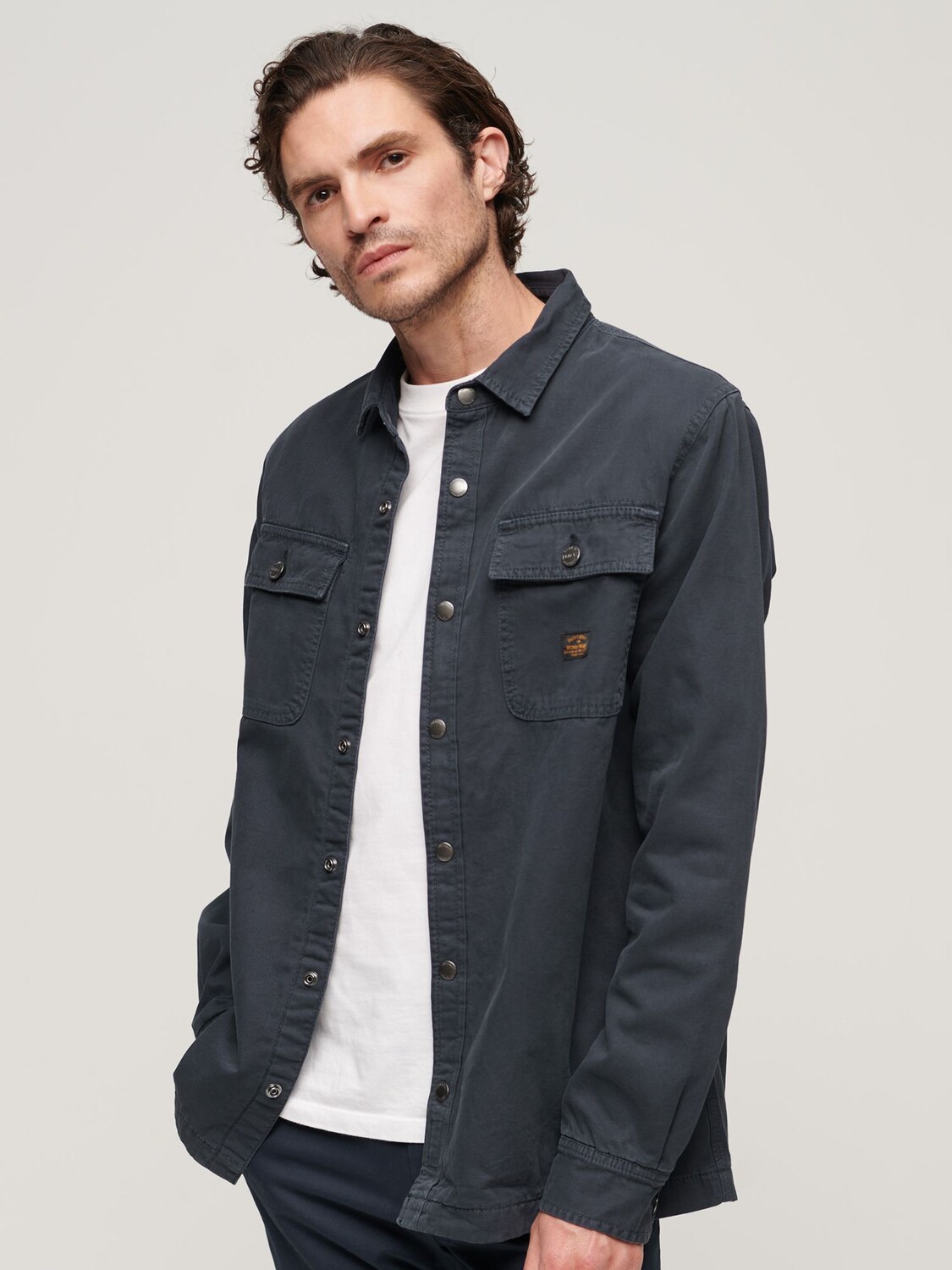 Верхняя рубашка из органического хлопка и холста Superdry, полуночный флот
Верхняя рубашка из органического хлопка и холста Superdry, полуночный флот
