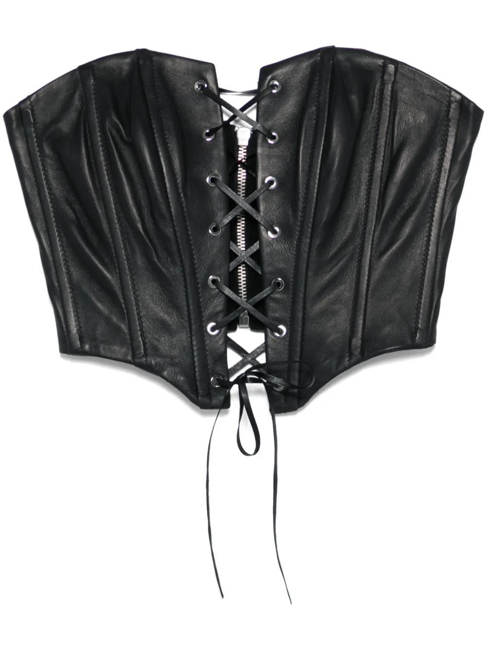 Кожаный топ-корсет со шнуровкой John Richmond, черный
Кожаный топ-корсет со шнуровкой John Richmond, черный