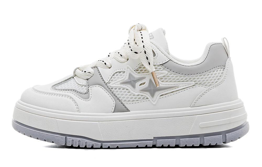 Кеды, скейтборд обувь женская низкая белый/серый Renben
Кеды, скейтборд обувь женская низкая белый/серый Renben