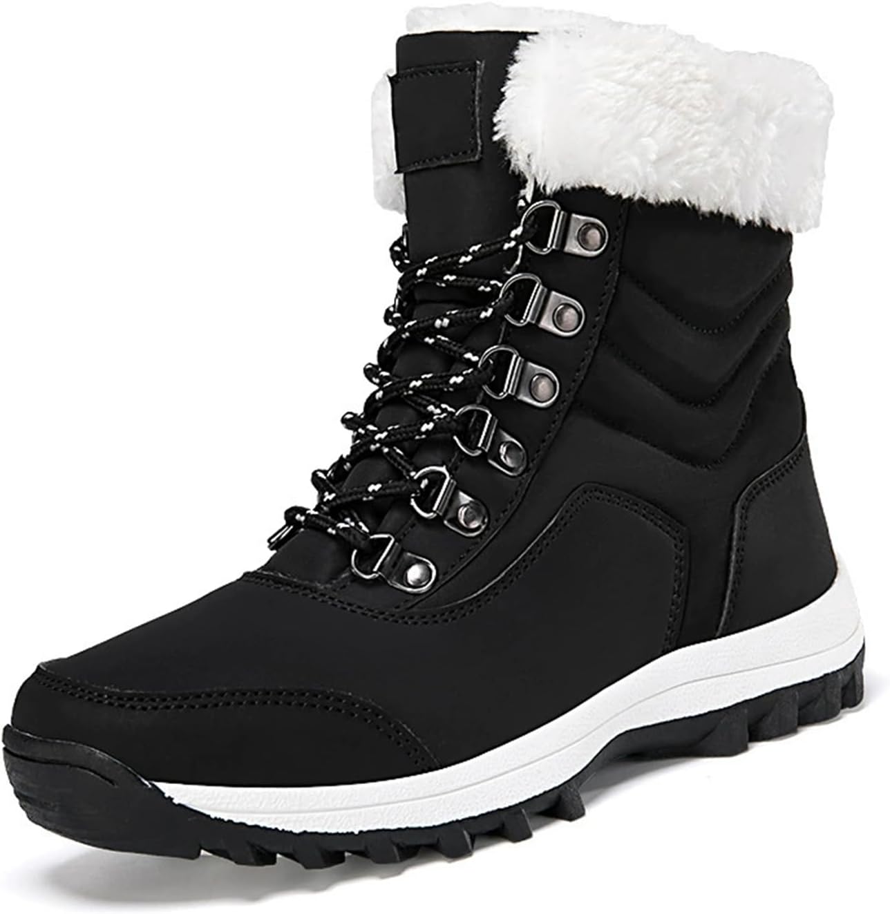 Модные зимние ботинки Cydmoty с высоким голенищем - стильные утепленные ботинки на шнуровке с противоскользящей подошвой, черный
Модные зимние ботинки Cydmoty с высоким голенищем - стильные утепленные ботинки на шнуровке с противоскользящей подошвой, черный