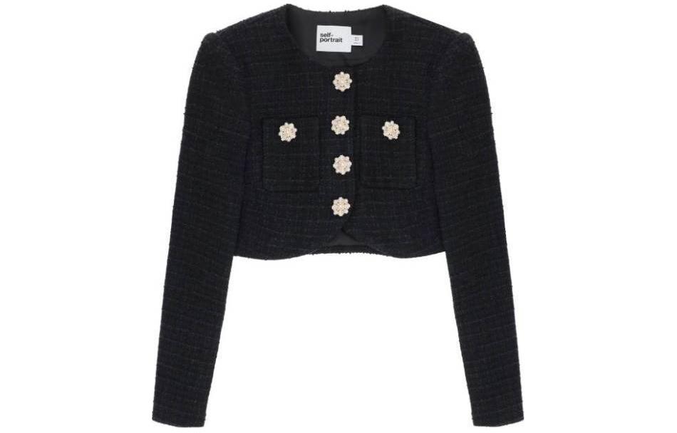 Декорированная укороченная куртка с длинными рукавами Self-portrait, черный
Декорированная укороченная куртка с длинными рукавами Self-portrait, черный