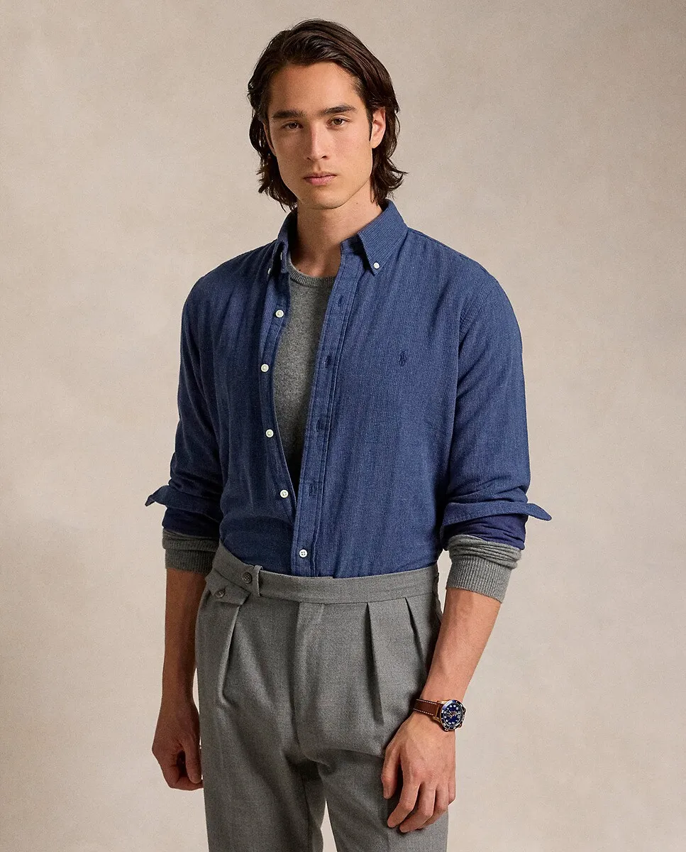Хлопковая мужская рубашка стандартного кроя Polo Ralph Lauren, цвет Azul Melange
Хлопковая мужская рубашка стандартного кроя Polo Ralph Lauren, цвет Azul Melange