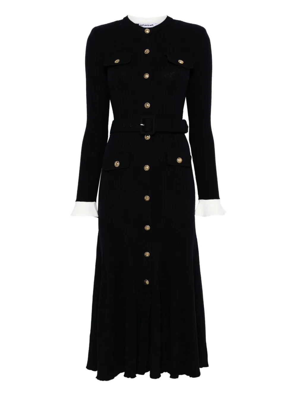 Платье макси из трикотажа в рубчик с пуговицами Self-Portrait, синий
Платье макси из трикотажа в рубчик с пуговицами Self-Portrait, синий