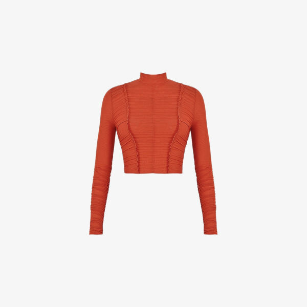 Топ из эластичной сетки с длинными рукавами и сборками Mistress Rocks, оранжевый
Топ из эластичной сетки с длинными рукавами и сборками Mistress Rocks, оранжевый