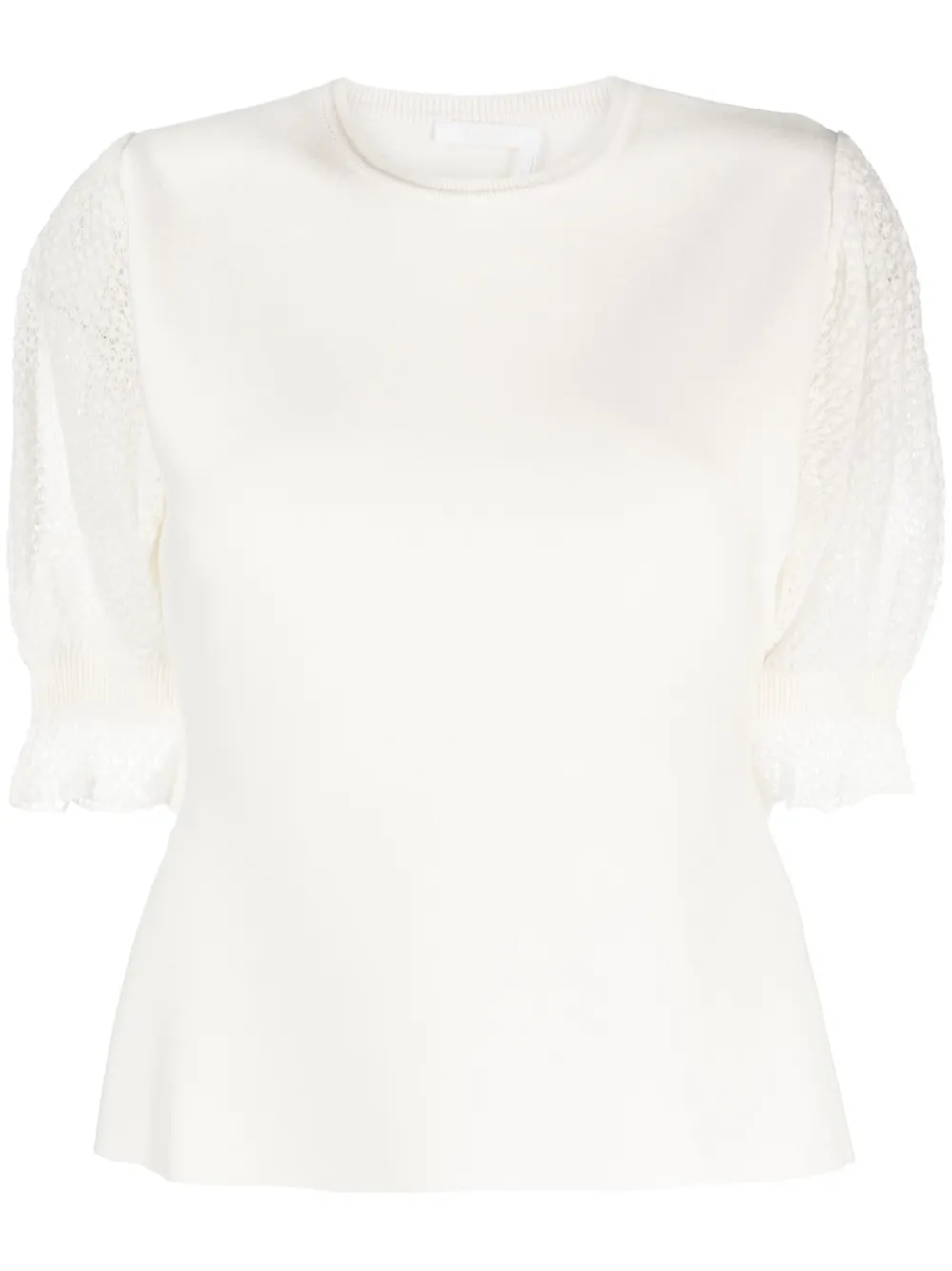 Трикотажный топ с кружевом CHLOÉ, нейтральный
Трикотажный топ с кружевом CHLOÉ, нейтральный