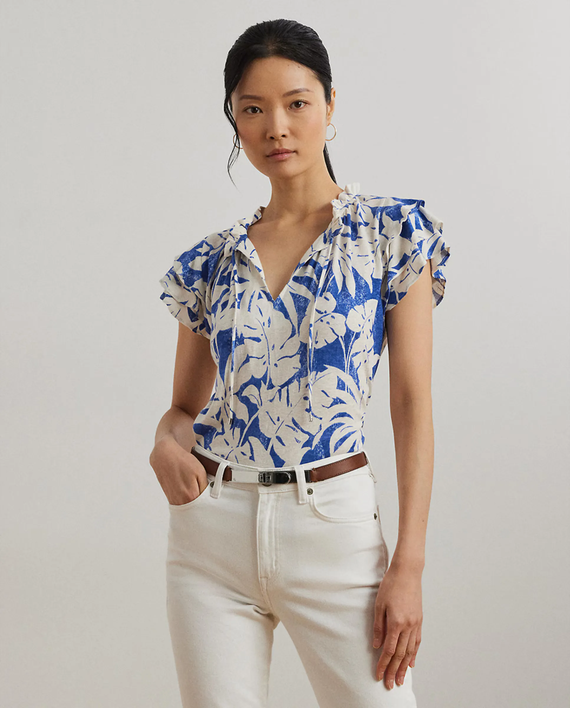 Женская футболка с принтом и оборками на рукавах Lauren Ralph Lauren, синий
Женская футболка с принтом и оборками на рукавах Lauren Ralph Lauren, синий