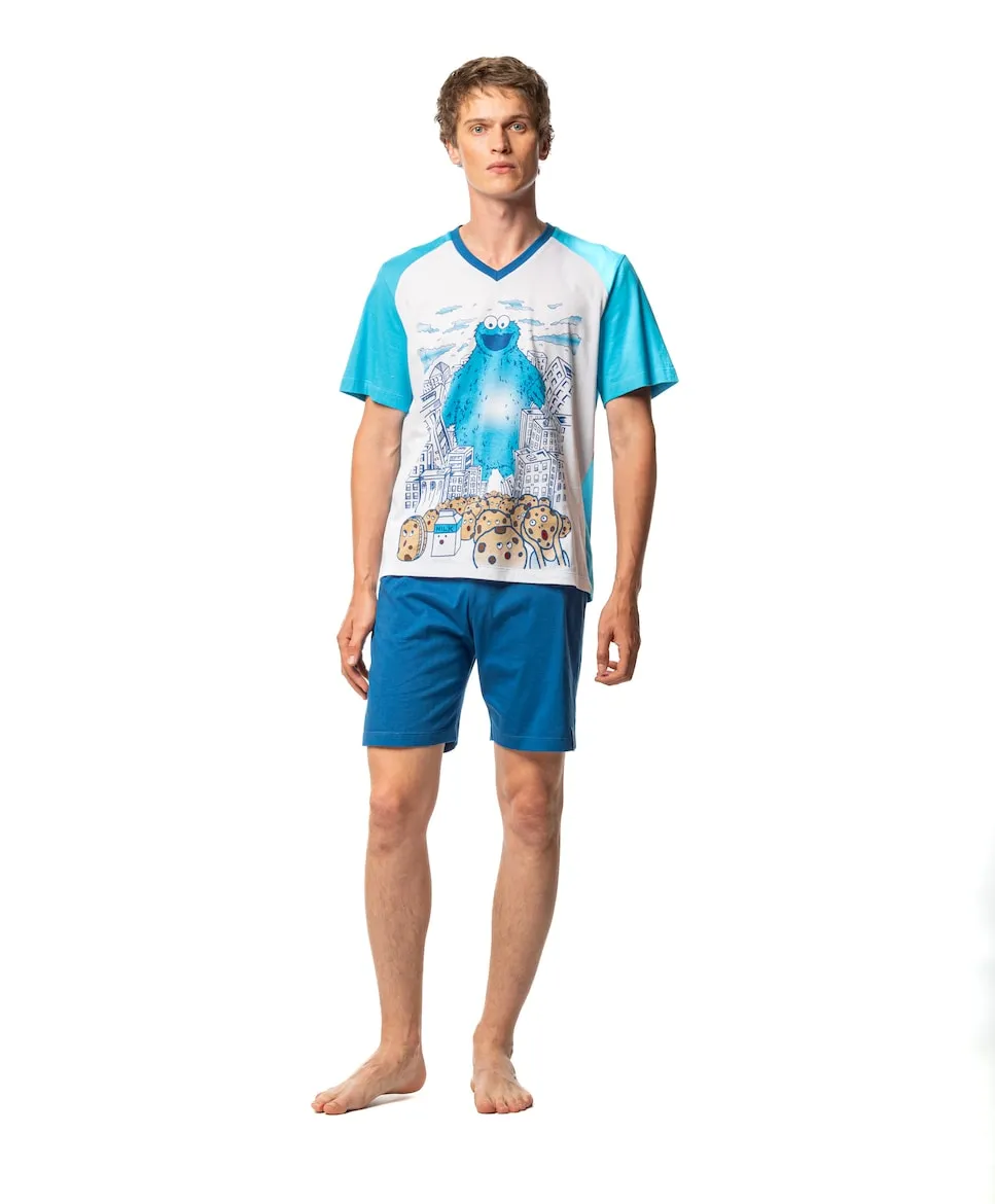 Мужская пижама с короткими штанами из трикотажа с V-образным вырезом Soy, синий
Мужская пижама с короткими штанами из трикотажа с V-образным вырезом Soy, синий
