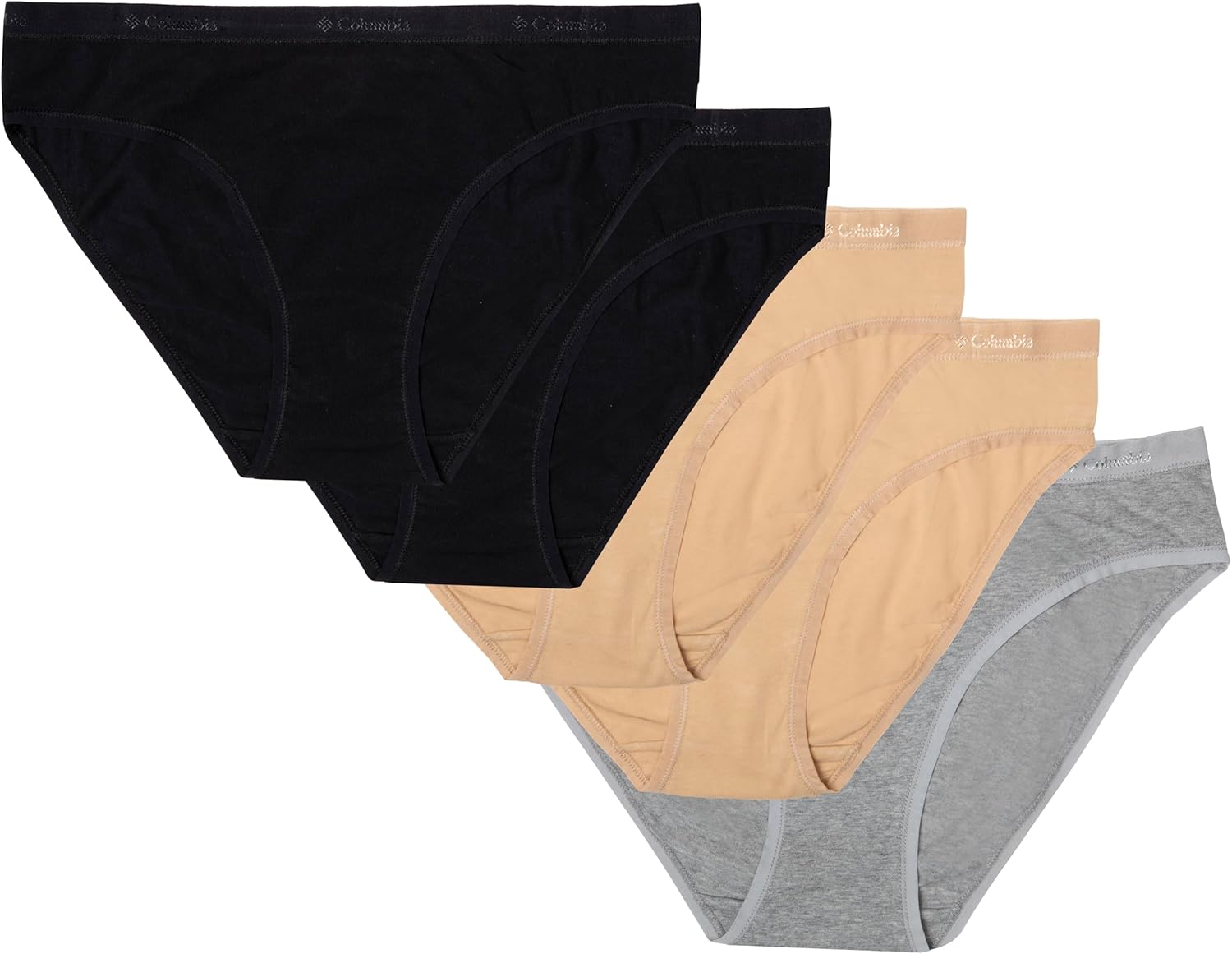 Columbia женские бикини из 4-сторонней растягивающейся хлопковой ткани, набор из 5 штук, Black/Canoe Nude/Heather Grey
Columbia женские бикини из 4-сторонней растягивающейся хлопковой ткани, набор из 5 штук, Black/Canoe Nude/Heather Grey