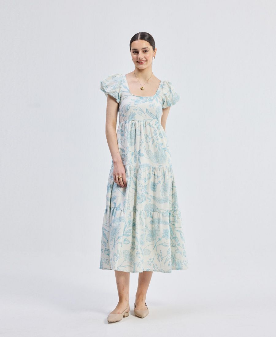 Женское миди-платье с пышными рукавами и многоярусной юбкой, с цветочным принтом синего цвета Reistor, White
Женское миди-платье с пышными рукавами и многоярусной юбкой, с цветочным принтом синего цвета Reistor, White