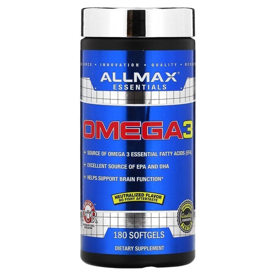 Омега-3 AllMax, 180 мягких таблеток
Омега-3 AllMax, 180 мягких таблеток