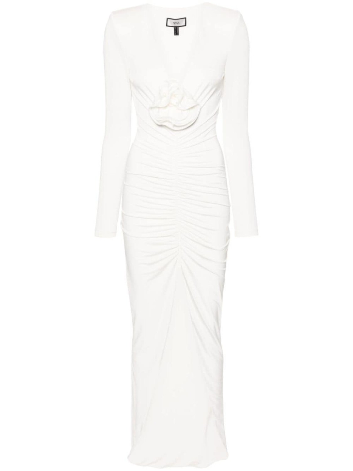 NISSA платье макси с цветочной аппликацией и сборками, белый
NISSA платье макси с цветочной аппликацией и сборками, белый