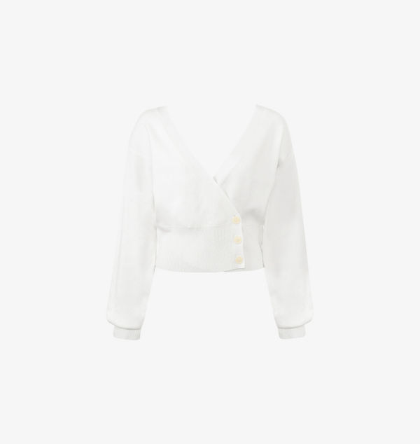 Вязаный кардиган Rowan с запахом спереди House Of Cb, белый
Вязаный кардиган Rowan с запахом спереди House Of Cb, белый