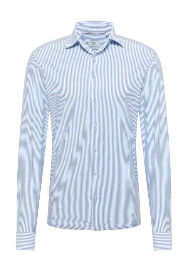 Японская трикотажная гибридная рубашка облегающего кроя Eterna, синий
Японская трикотажная гибридная рубашка облегающего кроя Eterna, синий