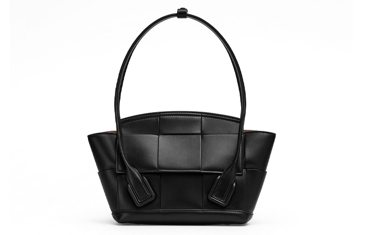 Bottega Veneta Сумка-шоппер Arco из коровьей кожи, маленькая женская сумка через плечо, ручная кладь черная