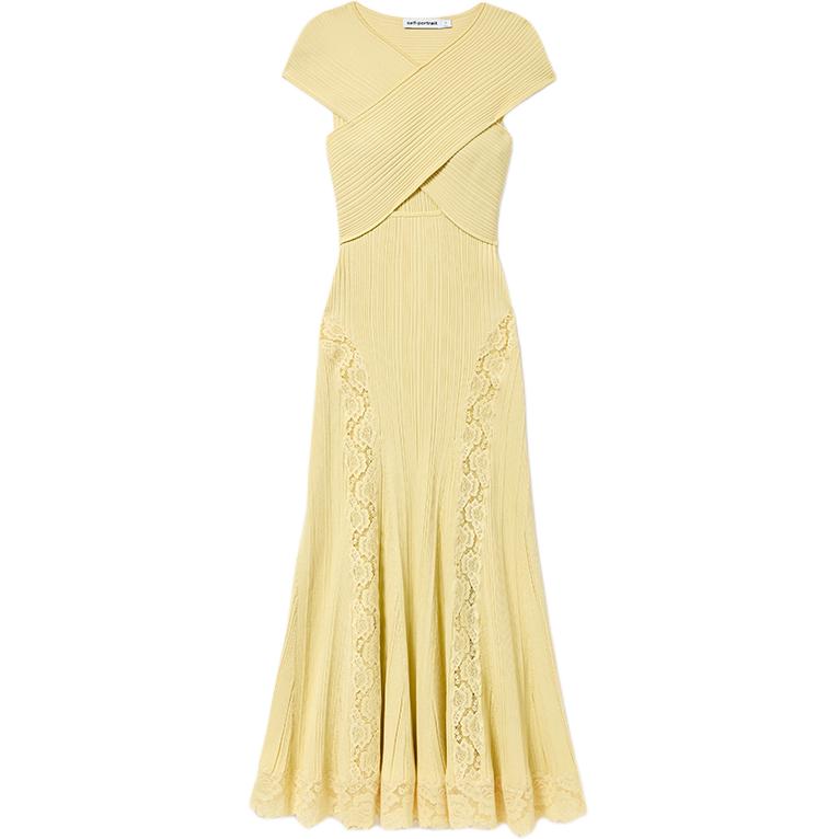 Self-portrait Женское платье с коротким рукавом Self portrait кремово-желтое
Self-portrait Женское платье с коротким рукавом Self portrait кремово-желтое