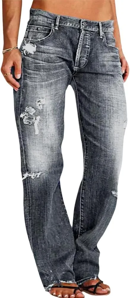 LOAIHA женские мешковатые джинсы с потертостями прямого кроя
LOAIHA женские мешковатые джинсы с потертостями прямого кроя