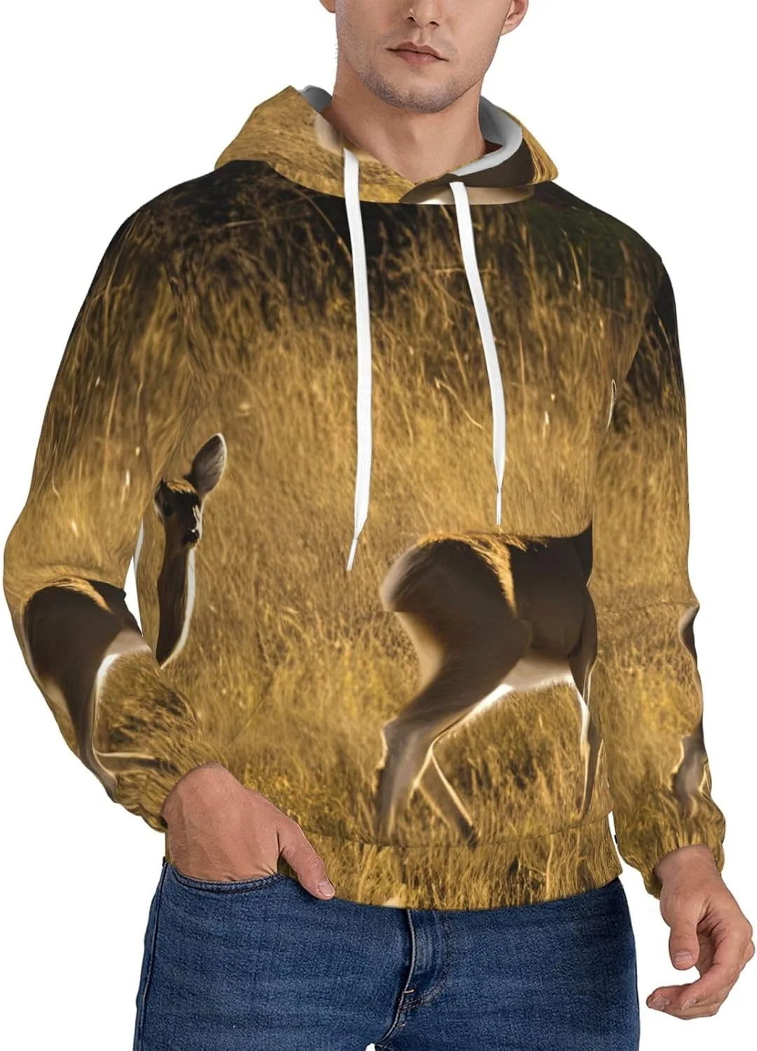 BaerK мужская флисовая толстовка с капюшоном и принтом оленей, длинный рукав
BaerK мужская флисовая толстовка с капюшоном и принтом оленей, длинный рукав