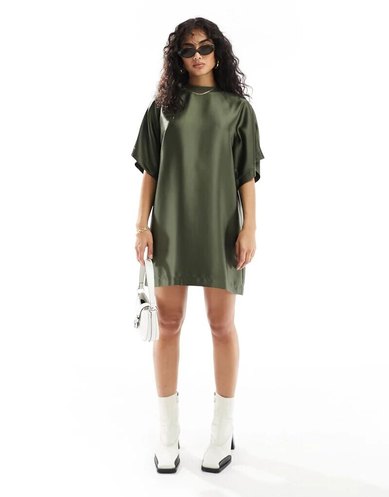 Укороченное атласное платье-футболка оверсайз цвета хаки ASOS, Серый, Укороченное атласное платье-футболка оверсайз цвета хаки ASOS
Укороченное атласное платье-футболка оверсайз цвета хаки ASOS, Серый, Укороченное атласное платье-футболка оверсайз цвета хаки ASOS