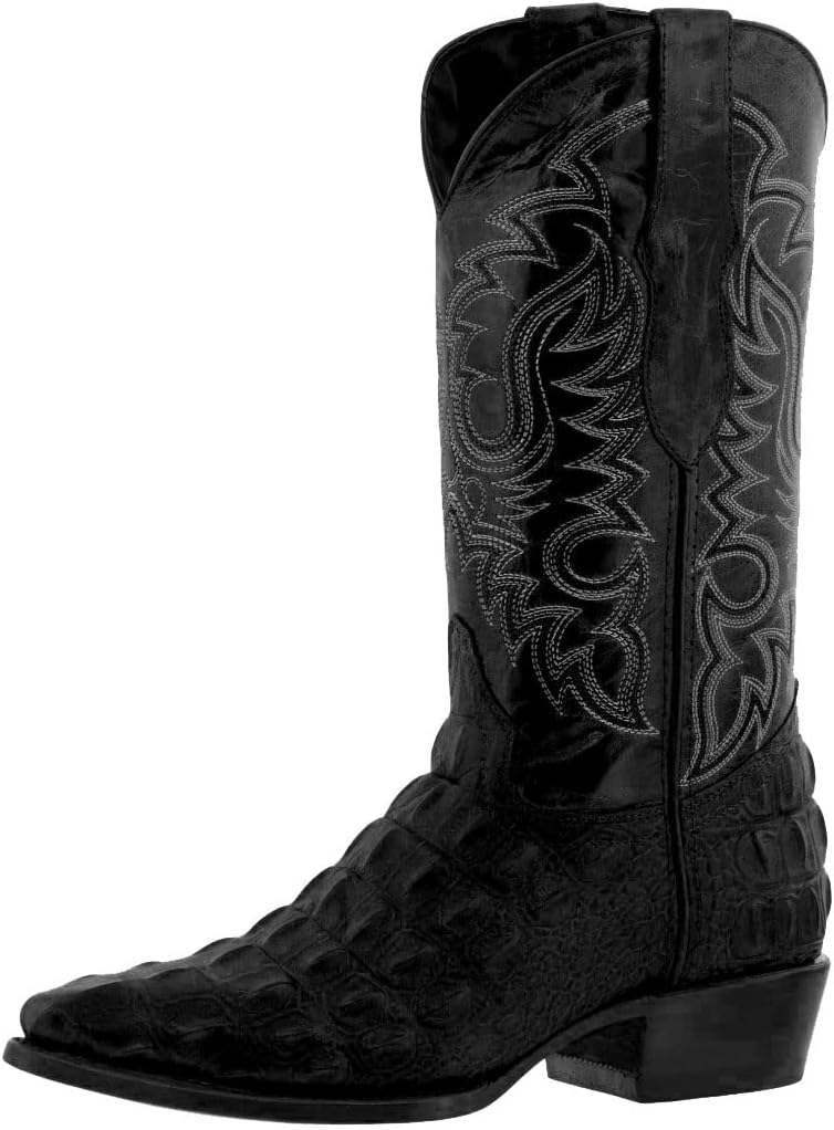Мужские черные ковбойские сапоги Texas Legacy с кожаным верхом, тиснением под крокодила и носком J
Мужские черные ковбойские сапоги Texas Legacy с кожаным верхом, тиснением под крокодила и носком J