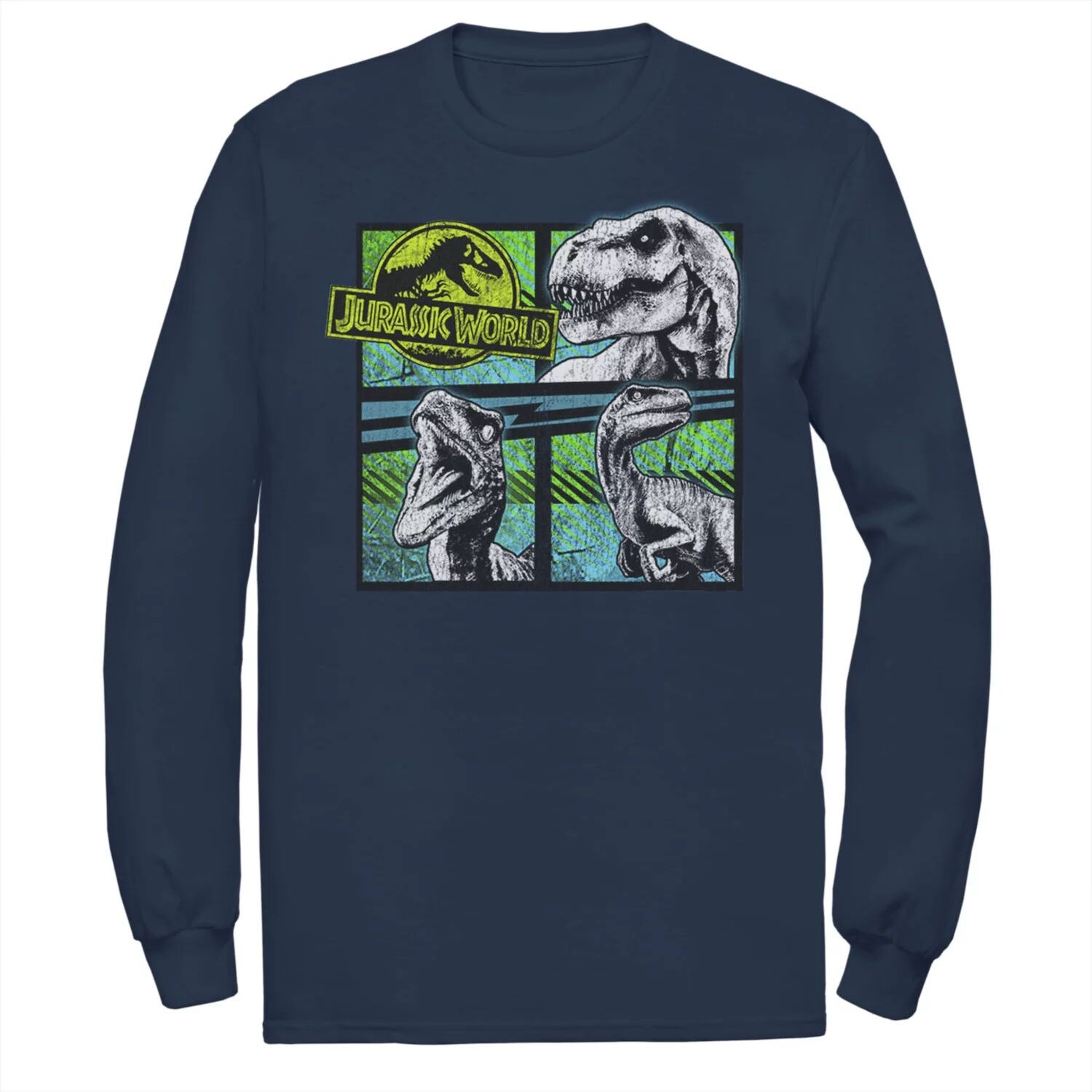 Мужская неоновая футболка с длинными рукавами и рисунками динозавров Юрского периода Группа 3 Licensed Character, синий
Мужская неоновая футболка с длинными рукавами и рисунками динозавров Юрского периода Группа 3 Licensed Character, синий