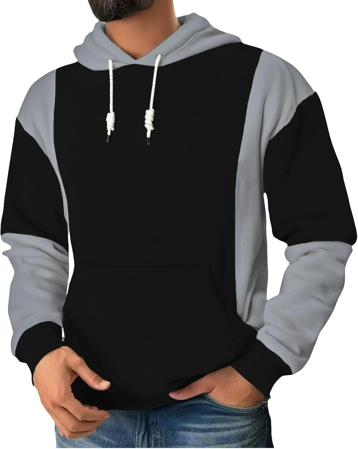 Мужская худи с цветными блоками для тренировок — Slim Fit, с капюшоном и карманом-кенгуру
Мужская худи с цветными блоками для тренировок — Slim Fit, с капюшоном и карманом-кенгуру