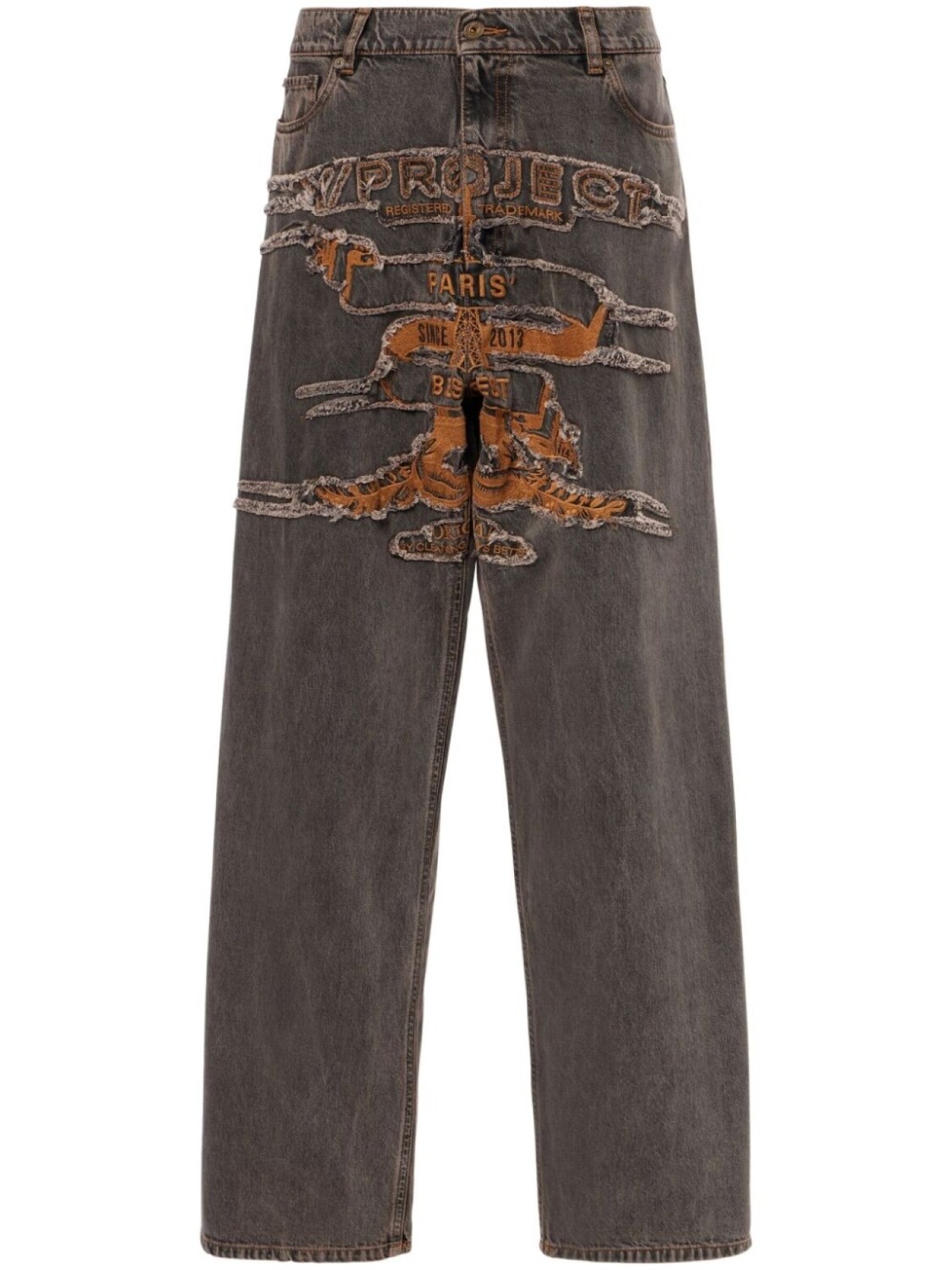 Потертые прямые джинсы Y/Project, серый
Потертые прямые джинсы Y/Project, серый