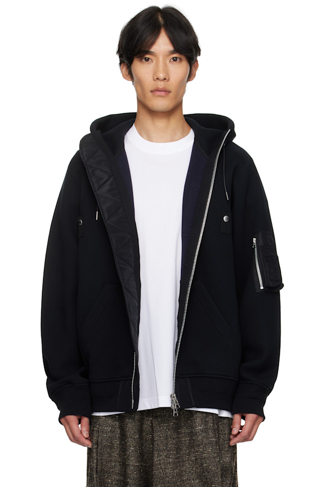 Губчатая толстовка с капюшоном Sacai, черный
Губчатая толстовка с капюшоном Sacai, черный