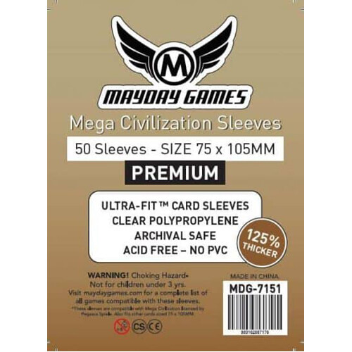Чехол для карточек 50 X Mega Civilisation Sleeves 75Mm X 105Mm (Mayday Premium)
Чехол для карточек 50 X Mega Civilisation Sleeves 75Mm X 105Mm (Mayday Premium)