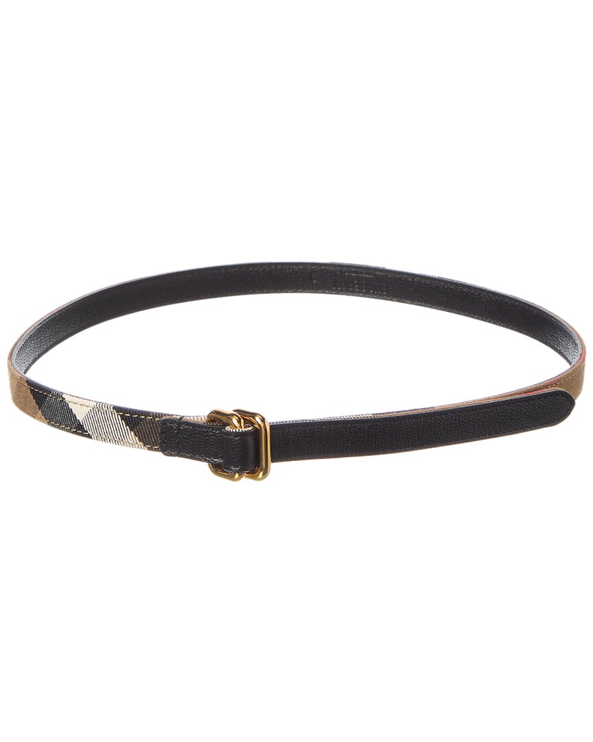 Ремень из кожи и холста в клетку Burberry, черный
Ремень из кожи и холста в клетку Burberry, черный