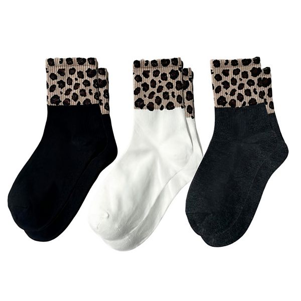 Женские носки 3 шт с рифлеными манжетами в леопардовом принте и мягкой эластичной вязкой Anna-Kaci, Black White Brown
Женские носки 3 шт с рифлеными манжетами в леопардовом принте и мягкой эластичной вязкой Anna-Kaci, Black White Brown