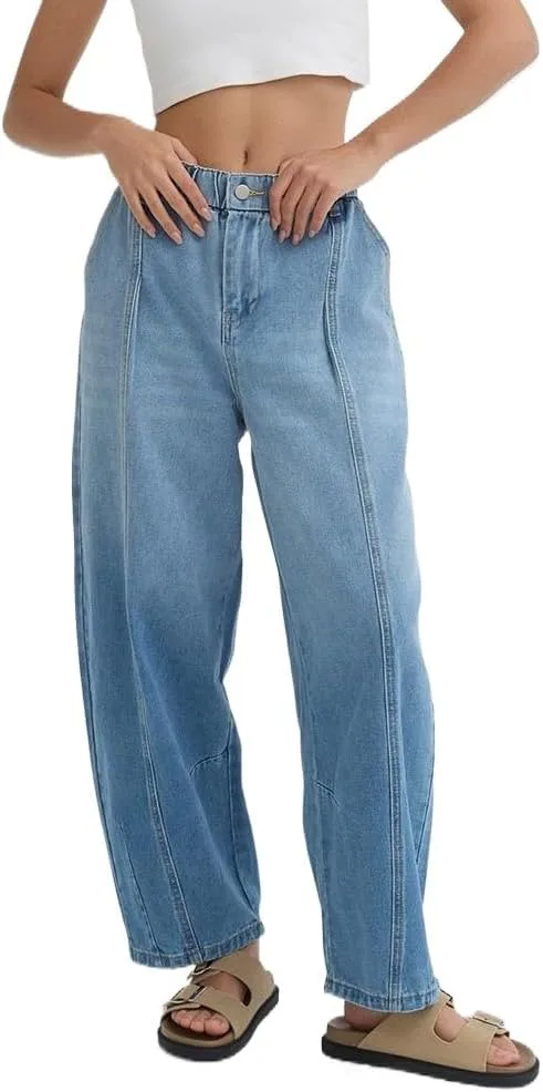 D-Sun женские мешковатые бочкообразные джинсы wide leg с эластичным поясом mid rise
D-Sun женские мешковатые бочкообразные джинсы wide leg с эластичным поясом mid rise